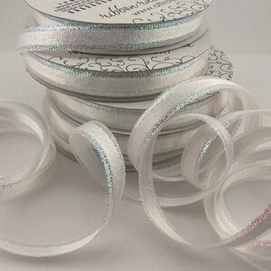 10 Iridescent White Ribbon 3/8" 3yd Crafts Wedding Decoration Gift Wrap
